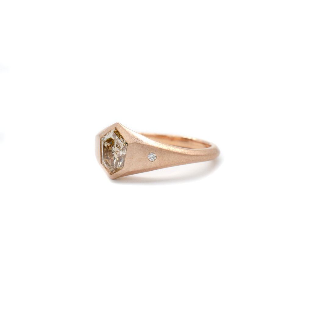 Shield Diamond Flat Top Ring