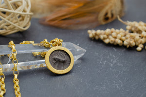 18mm Ancient Coin with Bee