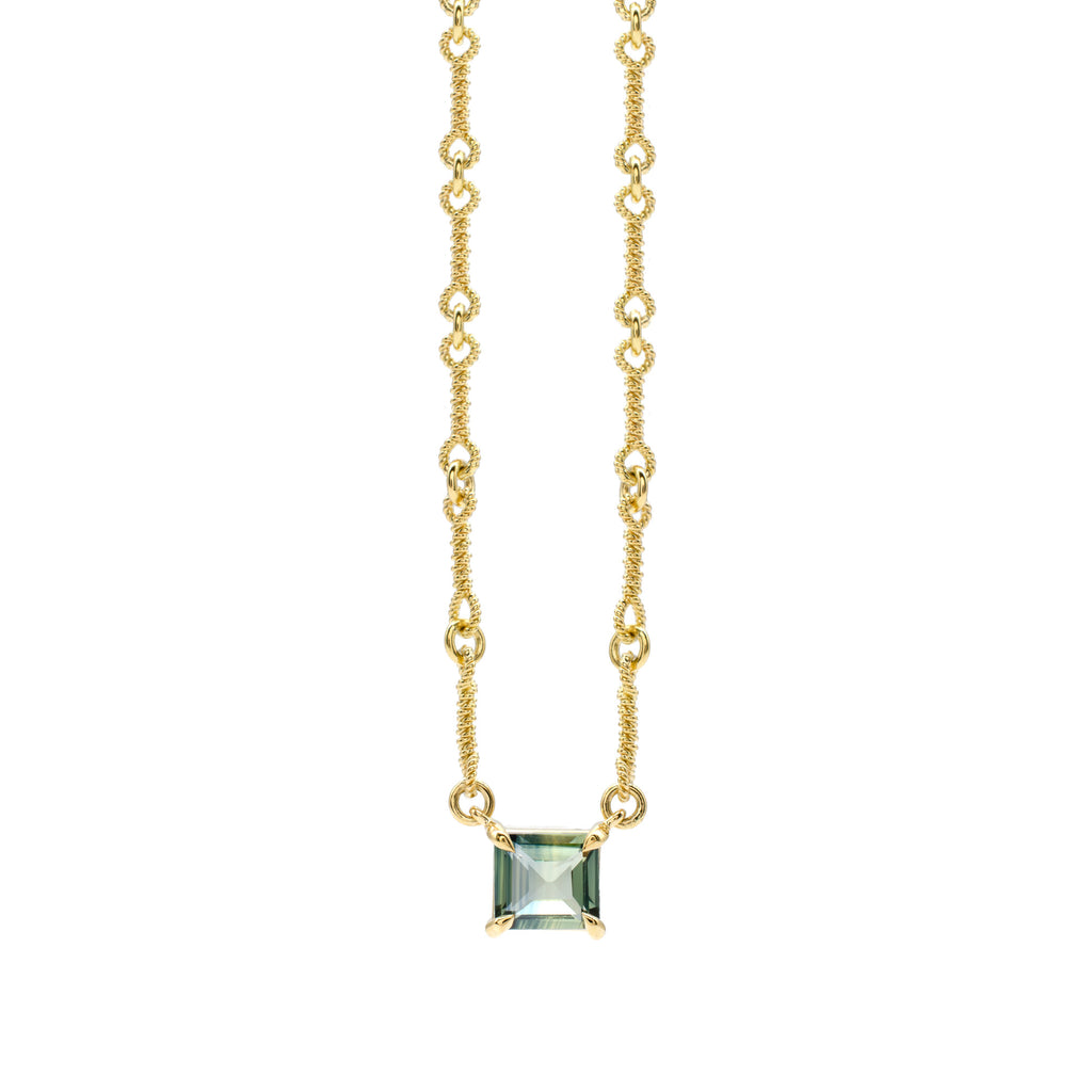 Teal Sapphire Everyday Necklace