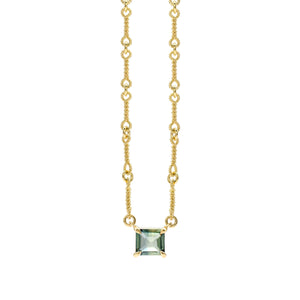Teal Sapphire Everyday Necklace