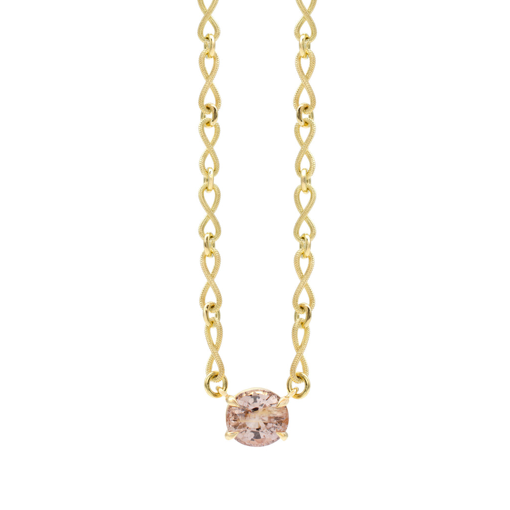 Peach Sapphire Everyday Necklace
