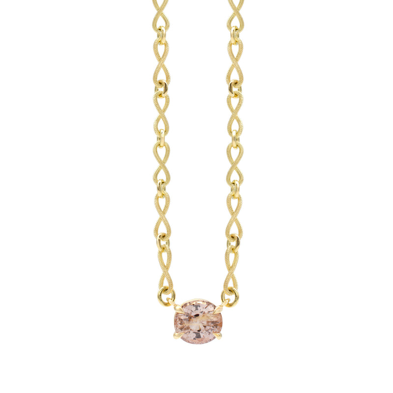 Peach Sapphire Everyday Necklace