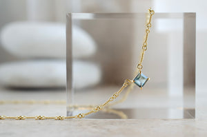 Teal Sapphire Everyday Necklace