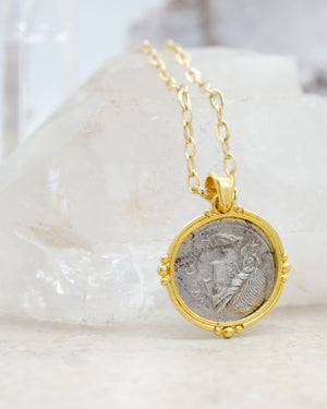20mm Ancient Coin with Equestrian & Roma