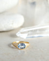 Denim Sapphire Flat Top Ring