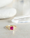 Rubellite Flat Top Ring