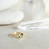 Chartreuse Sapphire Flat Top Ring
