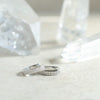 Petite Diamond Huggies in White