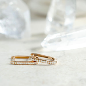 Diamond Rectangle Hoops in Rose