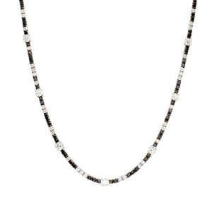 Black & White Diamond Line Necklace