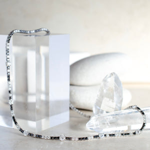Black & White Diamond Line Necklace
