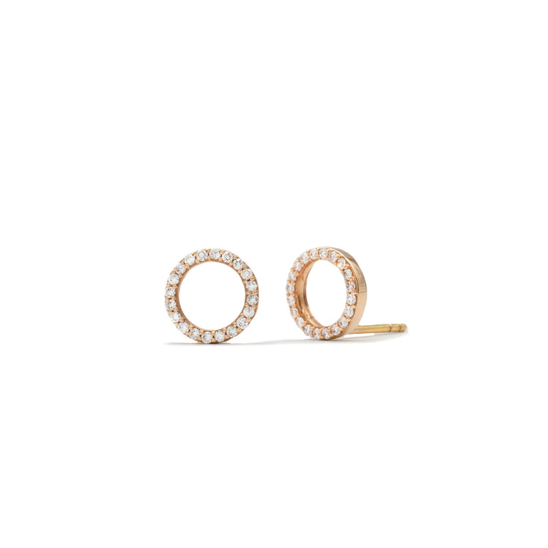 Rose Gold Diamond Circle Studs