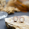 Rose Gold Diamond Circle Studs