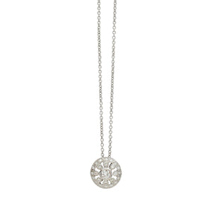 Vintage Circles Diamond Pendant in White