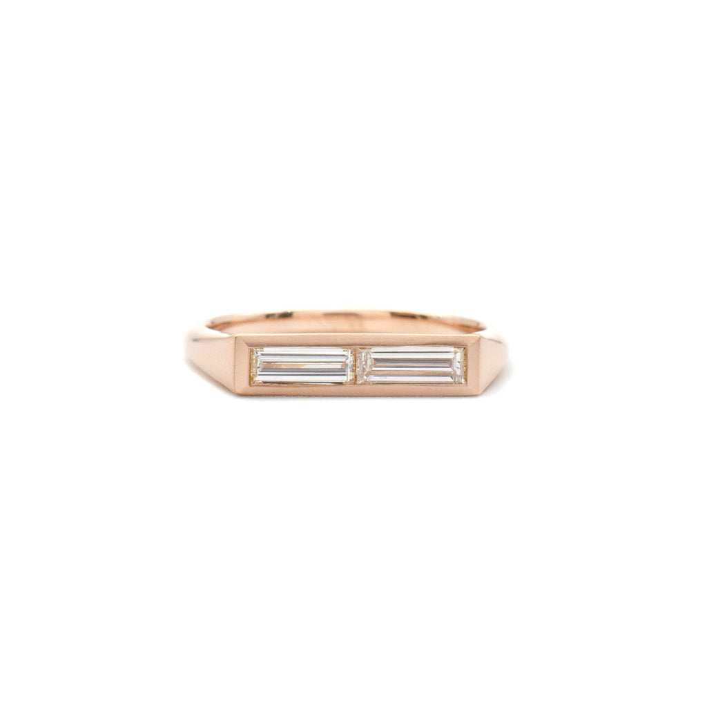 Baguette Flat Top Ring Rose