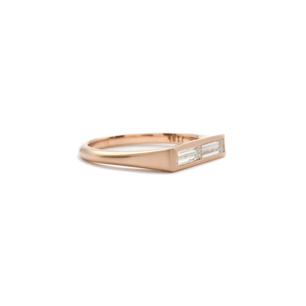 Baguette Flat Top Ring Rose