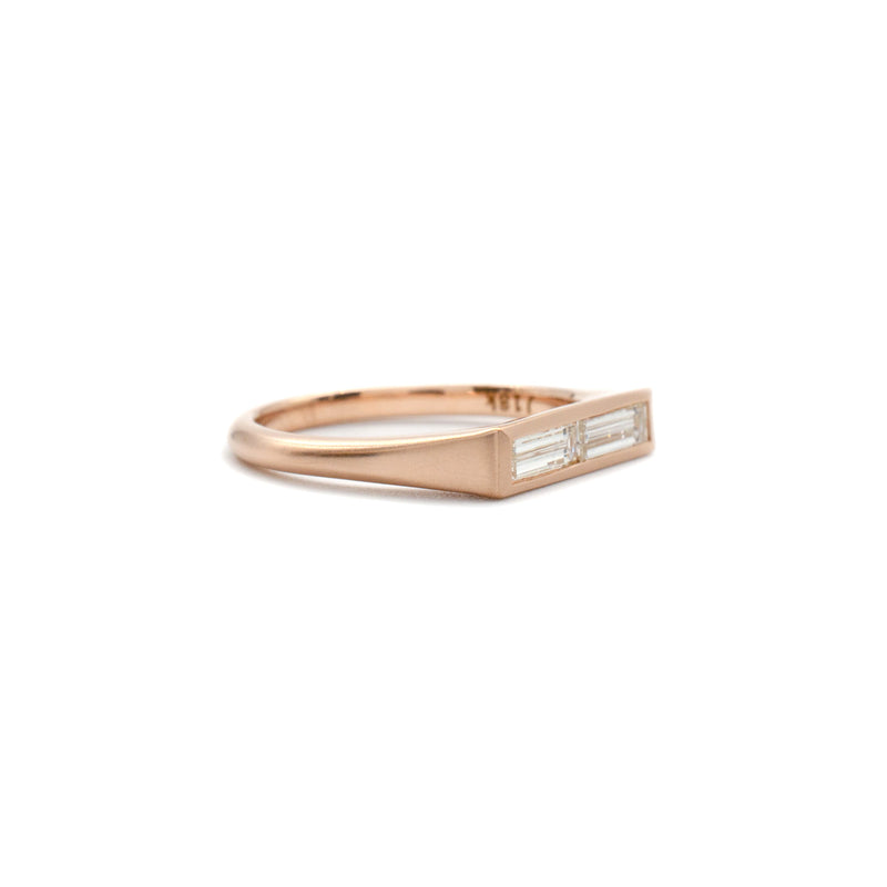 Baguette Flat Top Ring Rose