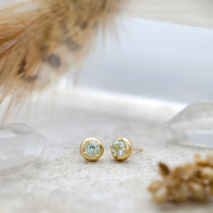 Aquamarine F Bezel Studs