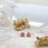 Pink Sapphire F Bezel Studs