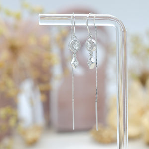 White Gold Threader Earrings