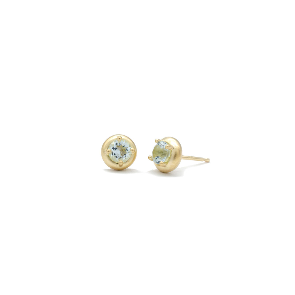Aquamarine F Bezel Studs
