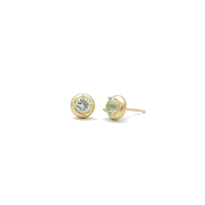 Aquamarine F Bezel Studs