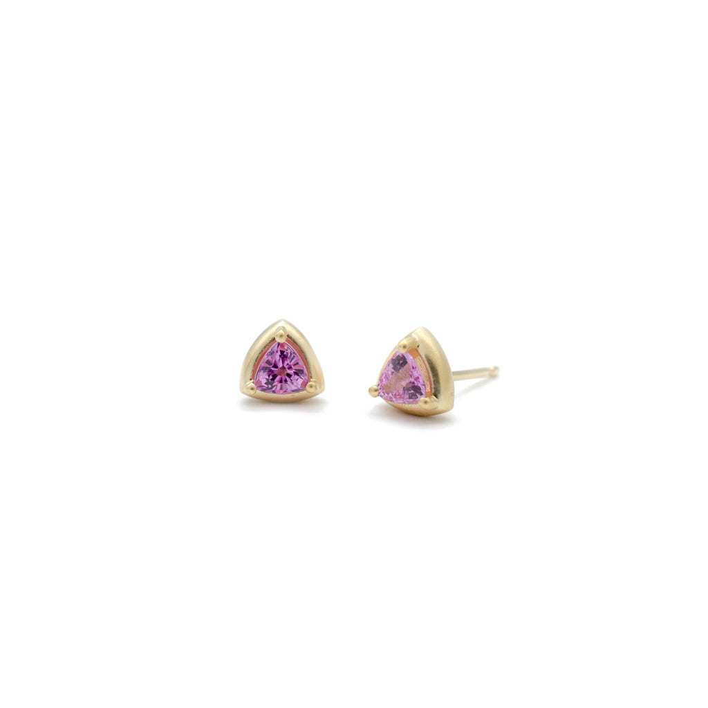 Pink Sapphire F Bezel Studs