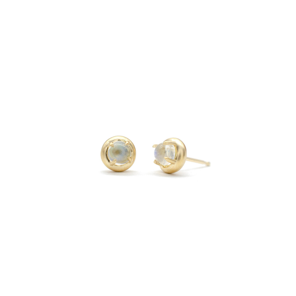 Moonstone F Bezel Studs