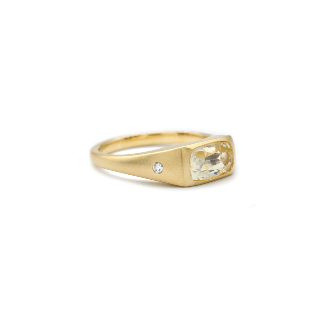 Yellow Sapphire Flat Top Ring