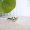 Green Sapphire Flat Top Ring
