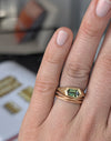 Green Sapphire Flat Top Ring