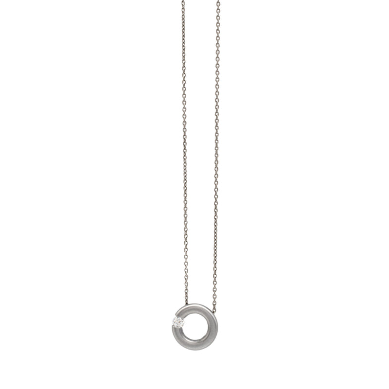 Single Diamond Circle Pendant