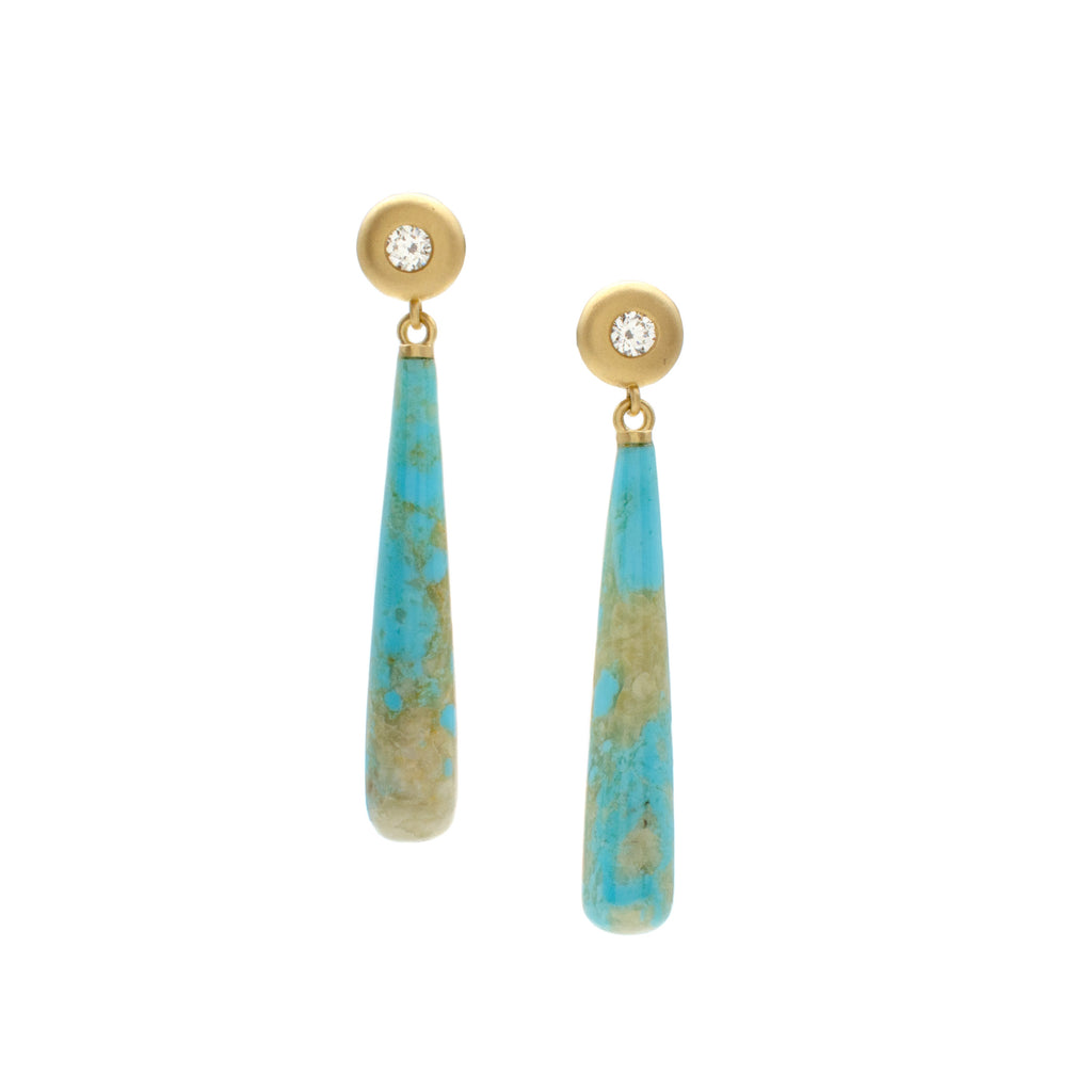 Turquoise and Diamond Pebble Drops