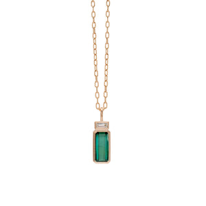 Tourmaline & Baguette Bezel Pendant