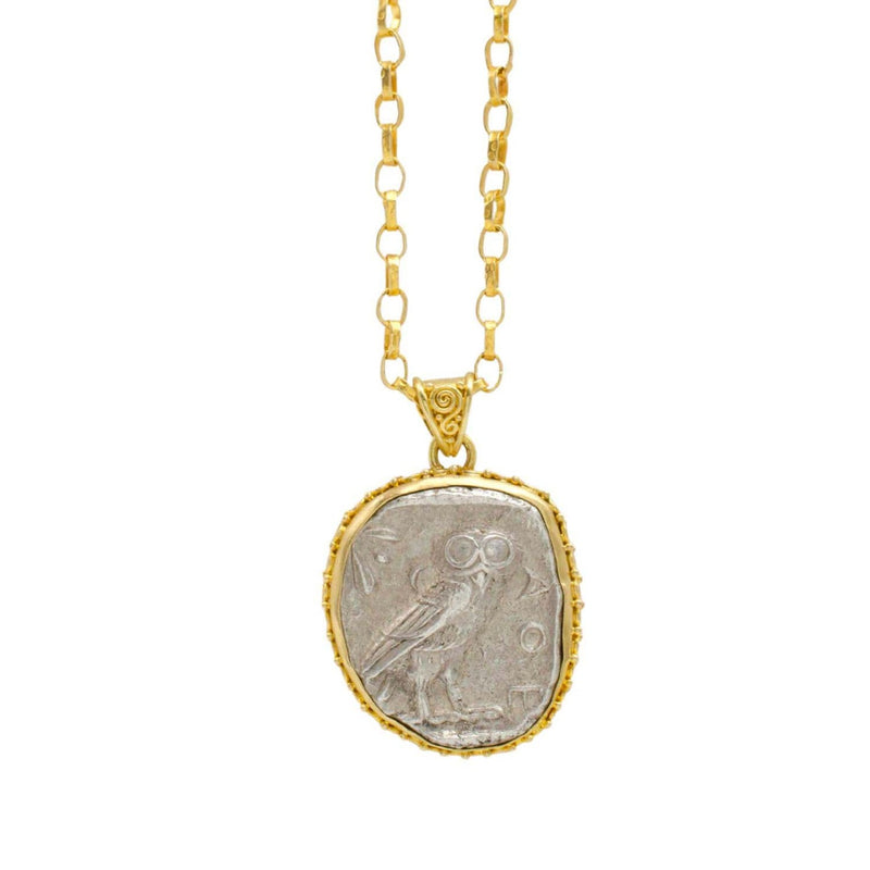 24mm Ancient Coin with Owl of Athena