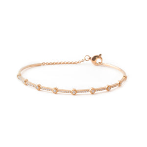 Bezel Pave Diamond Bracelet in Rose