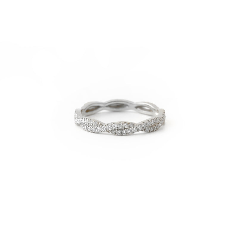 White Gold Diamond Twist Ring