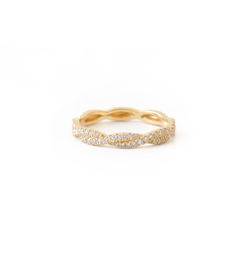 Yellow Gold Diamond Twist Ring