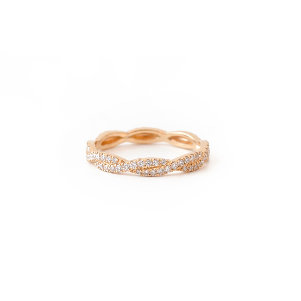 Rose Gold Diamond Twist Ring