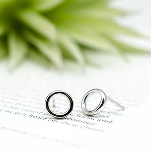 White Gold Circle Studs