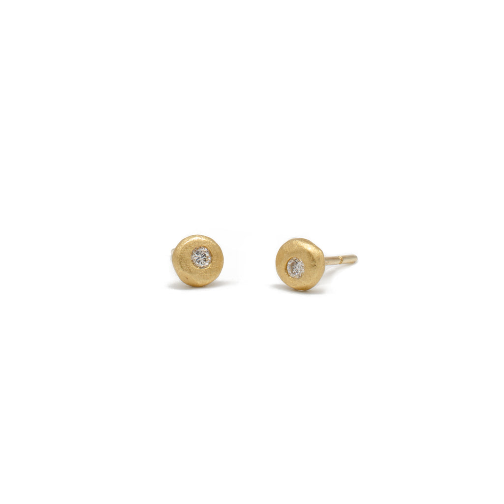 1.7 Gold Pebble Studs