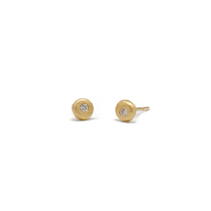 1.7 Gold Pebble Studs