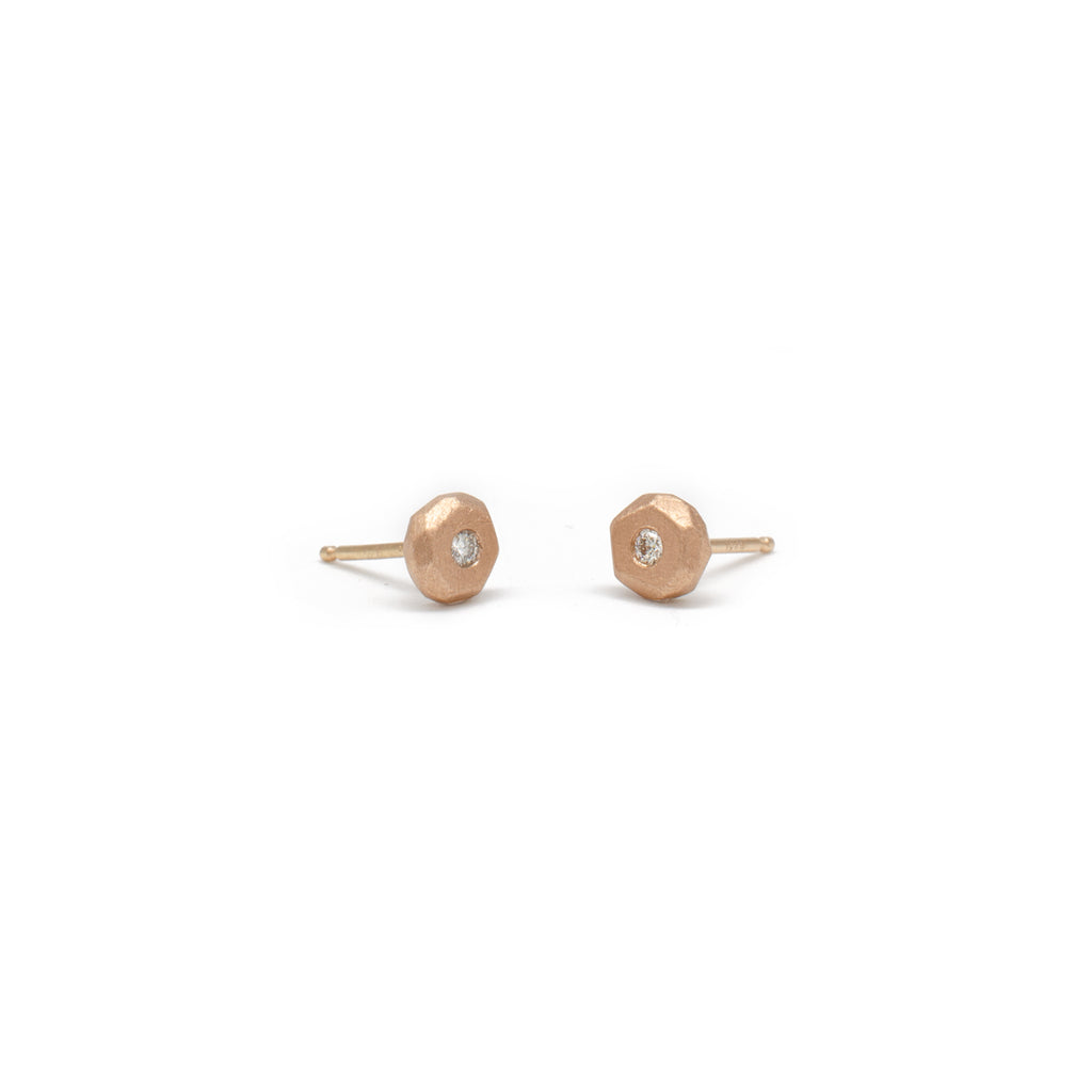 1.7 Rose Gold Pebble Studs