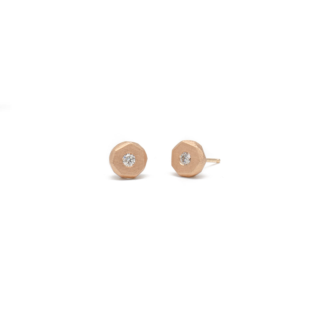 2.2 Rose Gold Pebble Studs