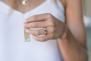 VP Milgrain Sapphire Solitaire