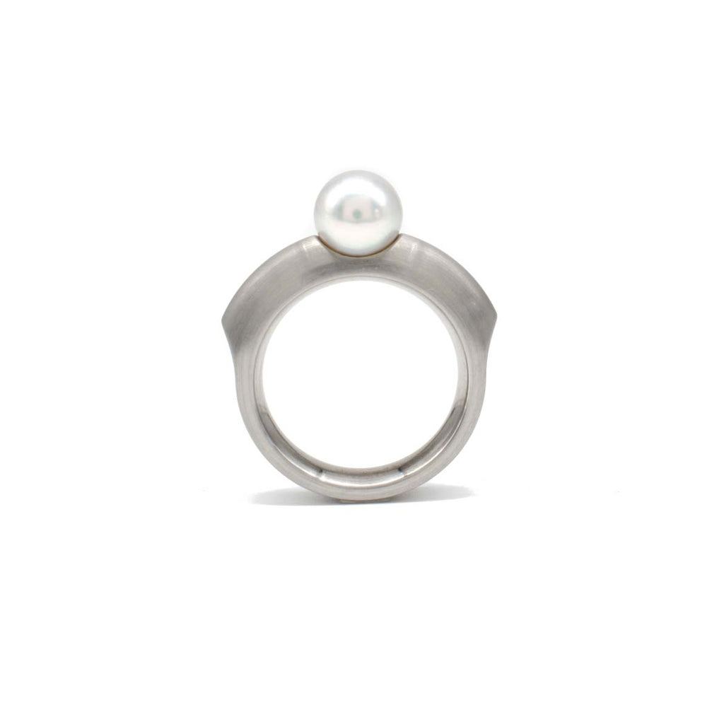 Steel Pearl Ring