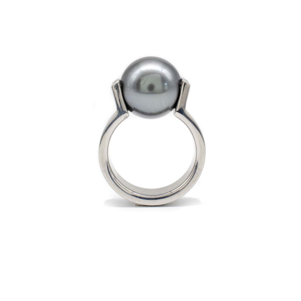 Tahitian Pearl & Diamond Victory Ring