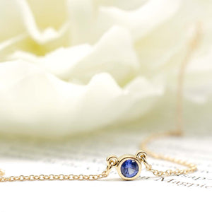 3mm Sapphire Everyday Necklace in Yellow