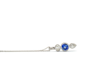 Engraved Trio Pendant (Sapphire)