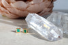 Triple Milgrain Emerald Studs